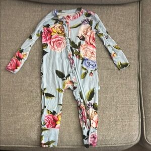 Posh Peanut Floral Baby Onesie with Ruffles